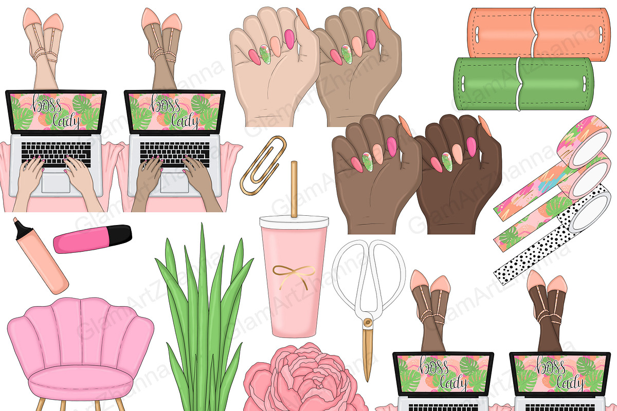 Boss Lady Clip Art, a Work Illustration by GlamArtZhanna (Photo 4 of 5)