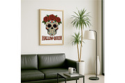 Hallow-Queen Sugar Skull Wall Art, a Background Graphic by LaseredNinja (Thumbnail 7 of 7)
