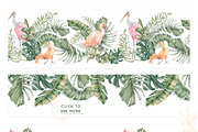 Tropical leaves and birds watercolor, an Illustration by Kate Lanbina (Thumbnail 12 of 19)