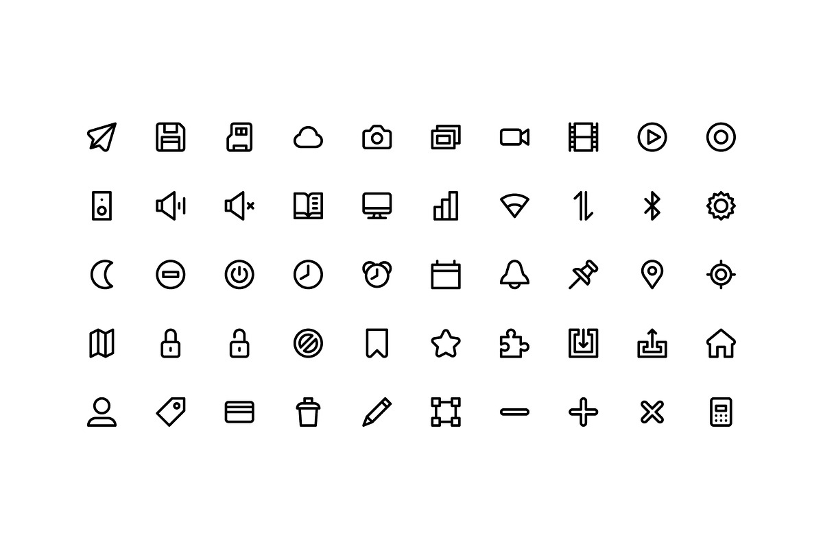 100 User Interface Micro Icons, an Outline Icon by Side Project (Photo 3 of 6)