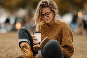Young woman in glasses and sweater, a Person Photo by MistyDay
