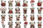 Quirky Valentine's Day Panda Clipart, an Illustration by Sublimation Artist (Thumbnail 2 of 6)