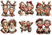 Funny Elderly Couple Christmas Party, an Illustration by Craft Nest (Thumbnail 10 of 10)