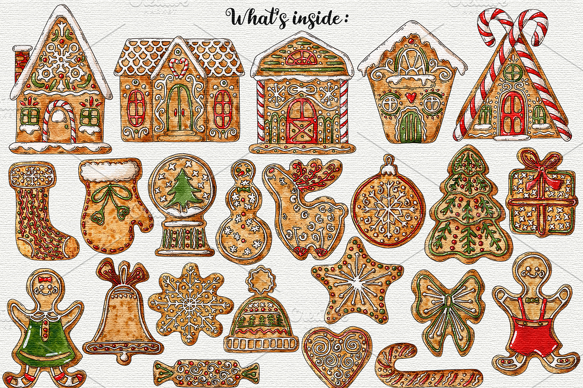 Christmas gingerbread clipart, an Object Graphic by Trinibis (Photo 2 of 4)