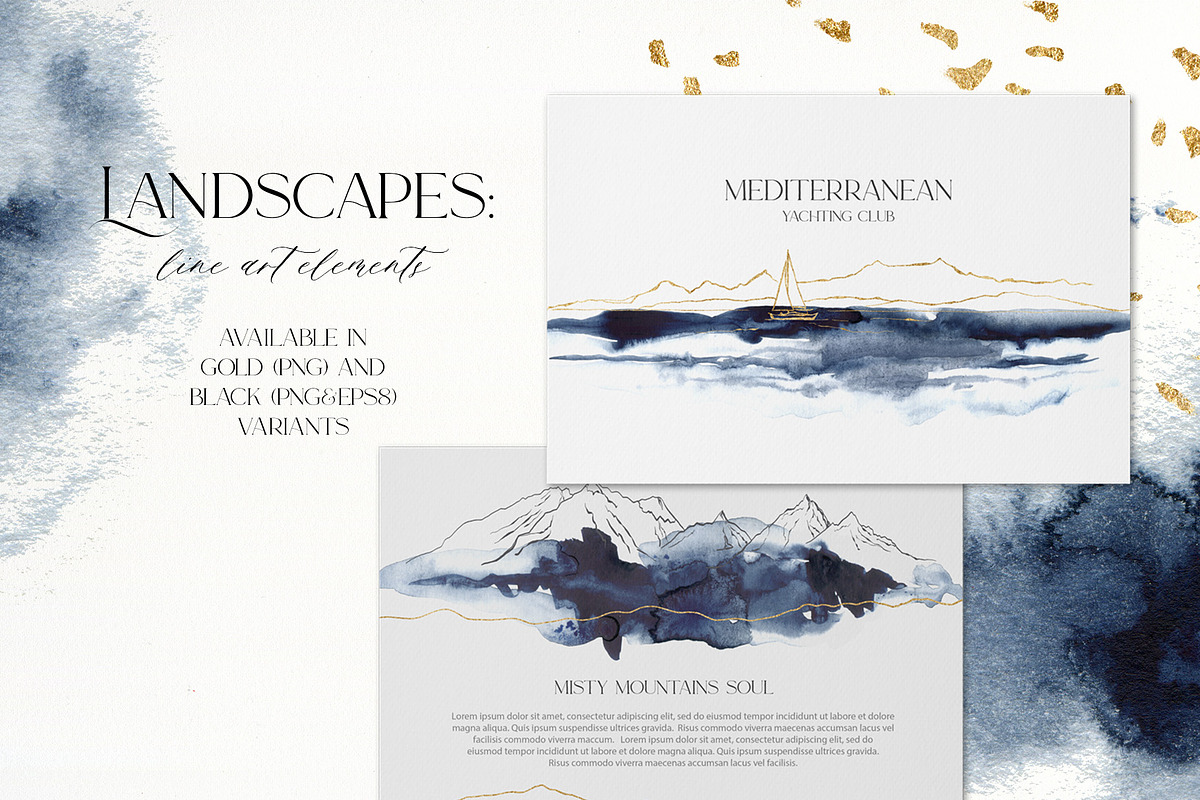 Deep blue watercolor backgrounds, a Texture Graphic by Yuliya Derbisheva (Photo 3 of 14)
