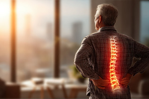 Elderly Man Experiencing Severe Back, a Photo by Pixeness Studio