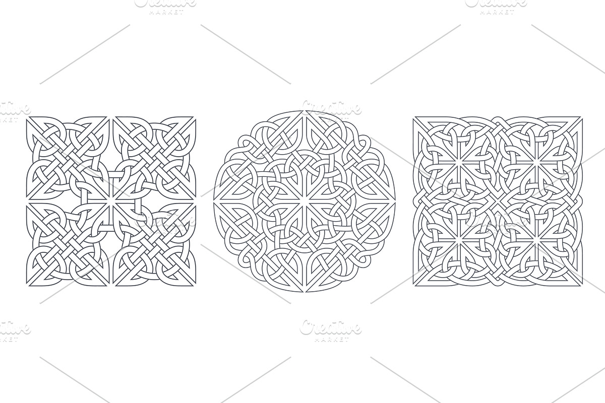 Celtic square and circular knots, an Object Illustration by RevelStockart