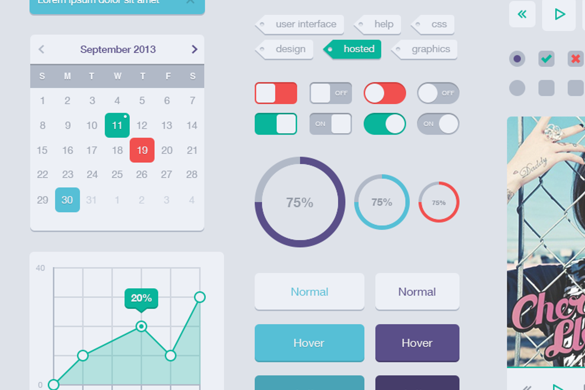 Flat UI Web Kit v2, an UI Kit Template by ChrisFarina (Photo 3 of 5)