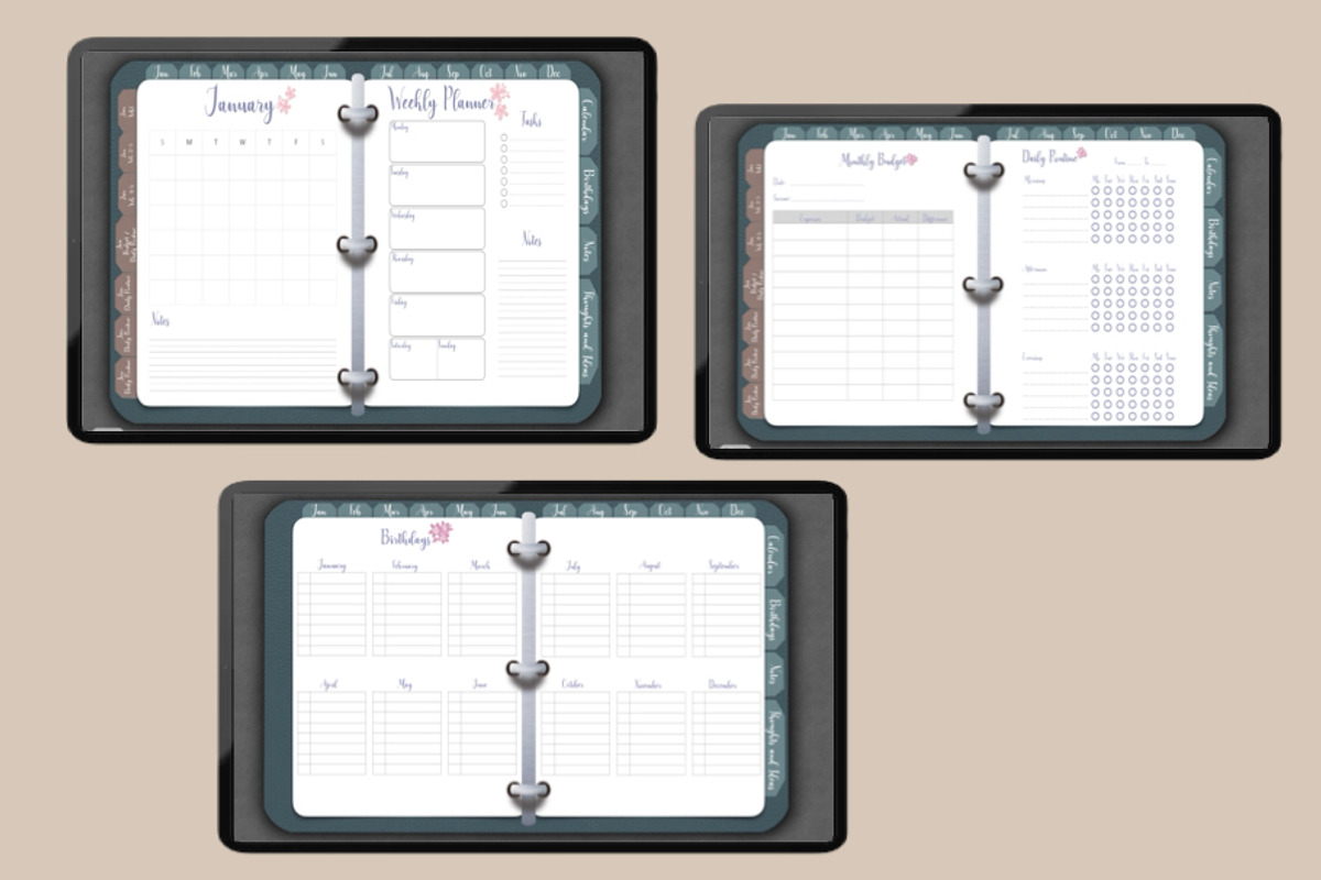 Undated Hyperlinked Digital Planner, a Websites & App Template by Anne Kristin Designs (Photo 2 of 3)