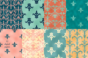 Damask Elements & Seamless Patterns