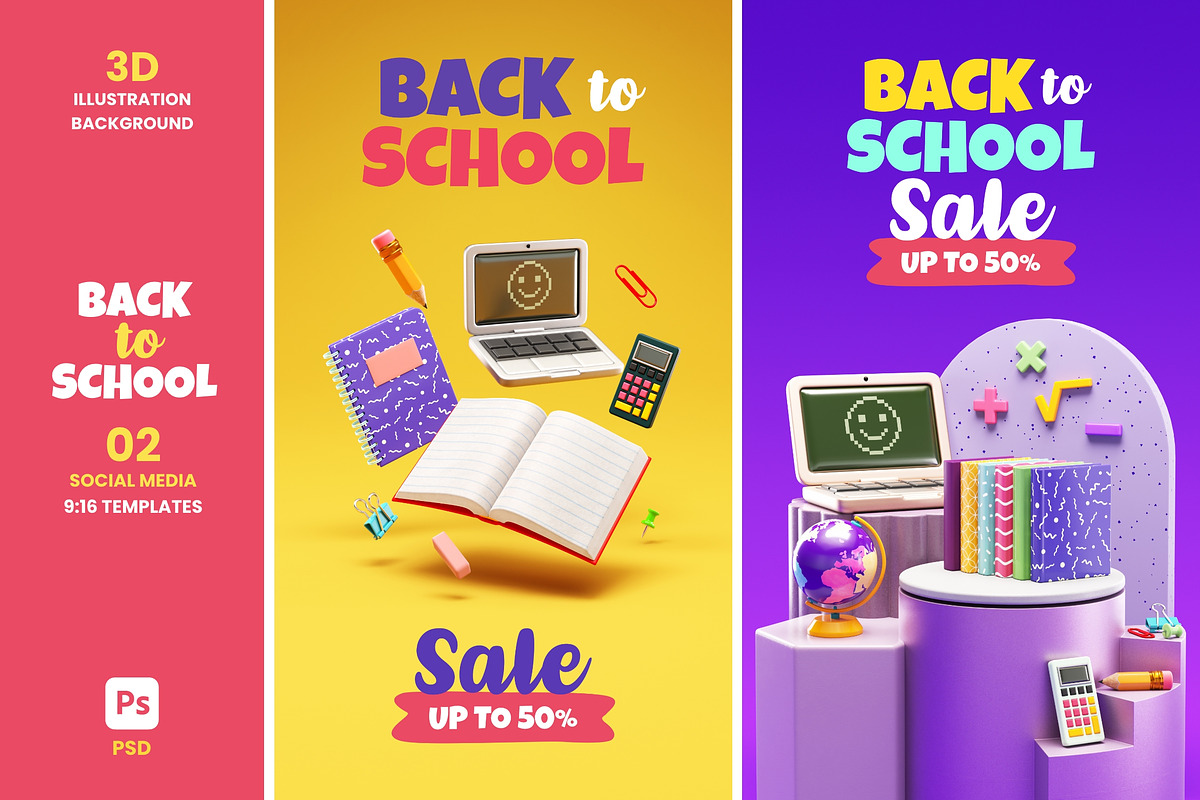 Back to School Social Media Template, a Social Media Template by TandemStock (Photo 1 of 3)