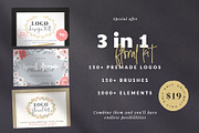 3 in 1 Floral Kit Bundle, a Branding & Logo Template by VladCristea (Thumbnail 1 of 30)