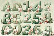Cute Rabbit Alphabet Sublimation PNG, a Decorative Illustration by Dizzy Art Studio (Thumbnail 2 of 2)
