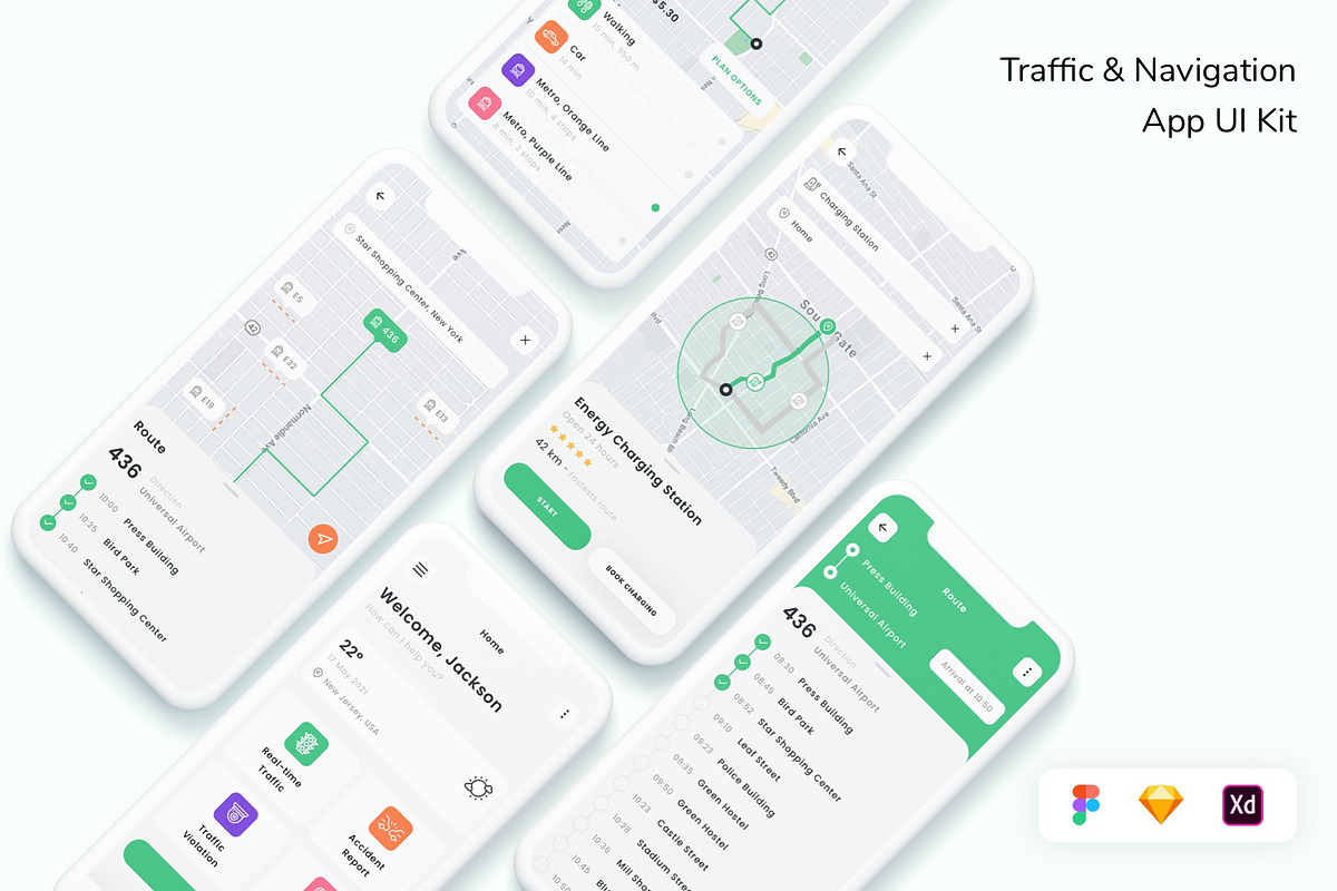 Traffic & Navigation App UI Kit, an App Template by Betush