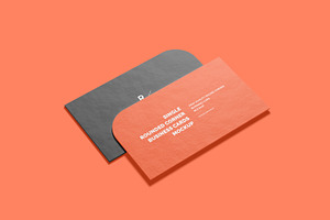 Single Rounded Business Card Mockup