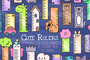 Cute Kawaii Rulers School, an Education Illustration by Palau