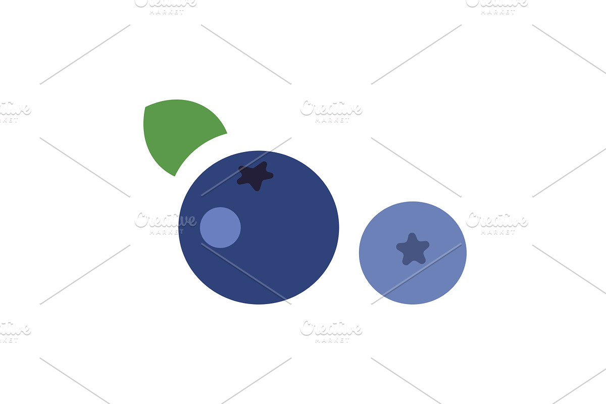 Fresh blueberry line icons, a Food Illustration by okskukuruza