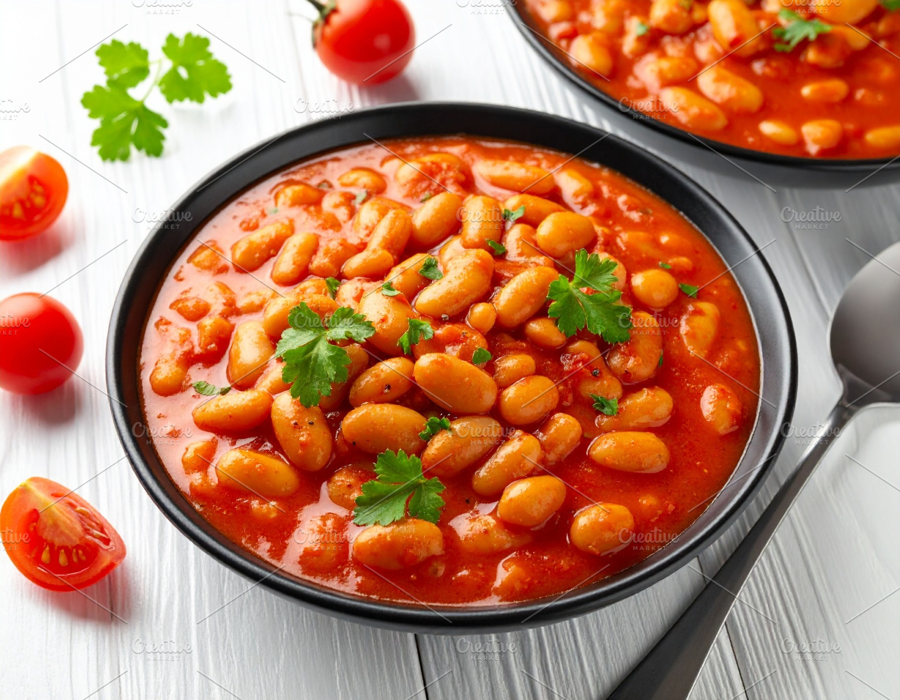 baked beans in tomato sauce AI generated, a Photo by WorldPhotos