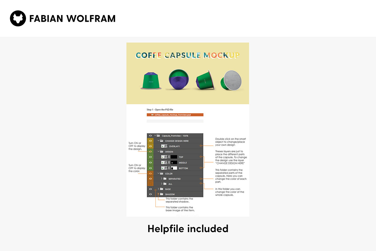 Coffee Capsule Mockup (Frontview), a Packaging Mockup by Fabian Wolfram (Photo 5 of 5)