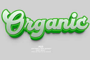 Organic PSD 3D Editable Text Effect