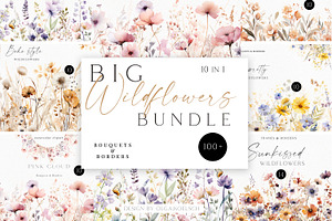 Watercolor Wildflowers Bundle