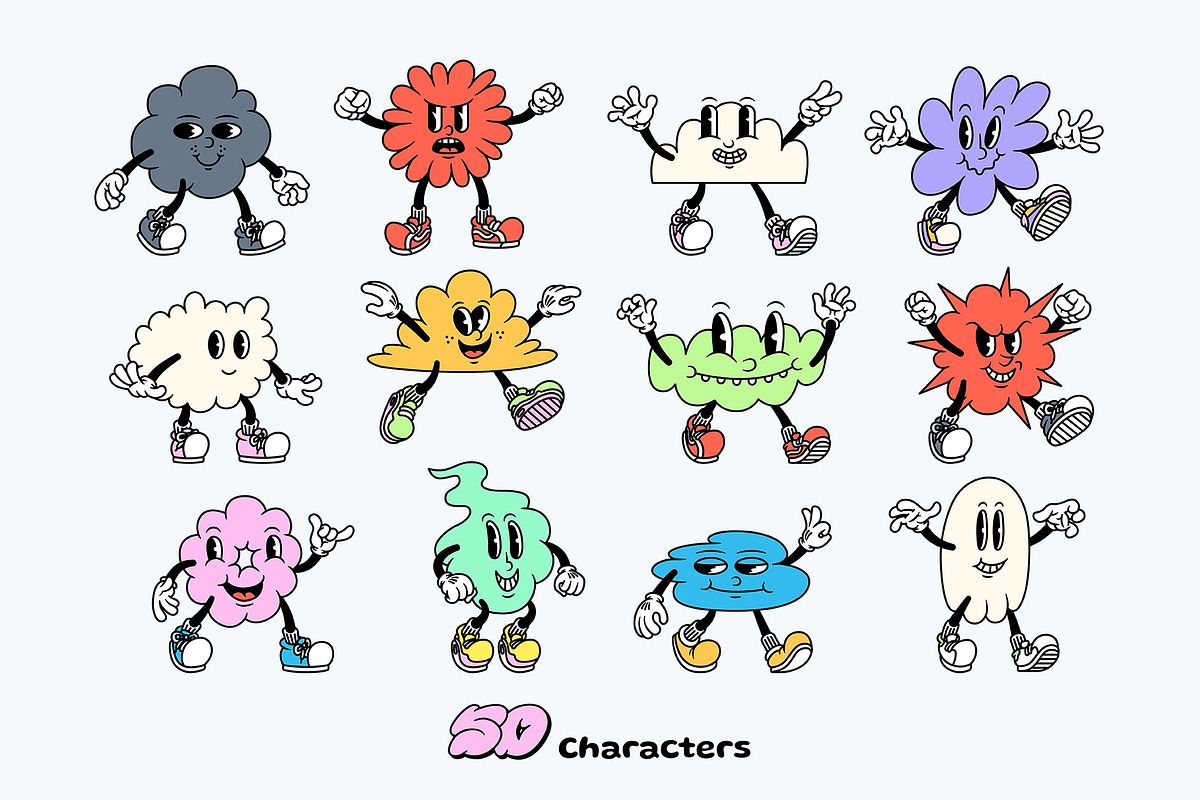 Cloudy Cartoon Characters, an Illustration by The Isian (Photo 4 of 16)