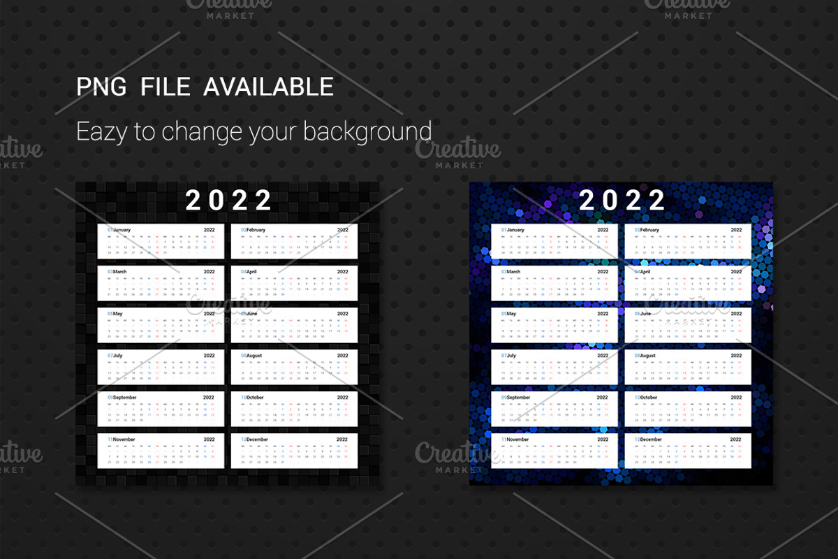 Calendar 2022 Alternative Design, a Stationery Template by WORAKAMON Design Studio (Photo 4 of 4)