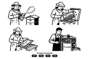 Beekeeping activities illustration, a Person Illustration by Vectorlina (Thumbnail 3 of 3)