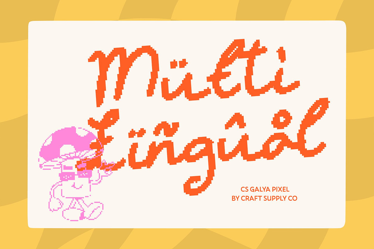 CS Galya Pixel, a Script Font by Craft Supply Co. (Photo 6 of 8)