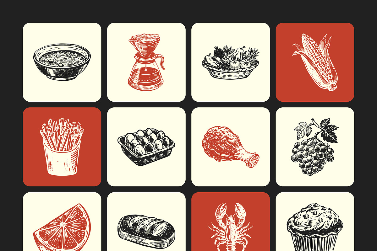 Vintage Food Illustration Set, a Food Illustration by Creative Stall (Photo 8 of 8)