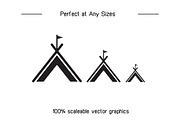 Camping Tent Icons, a Solid Icon by Designfour (Thumbnail 7 of 7)