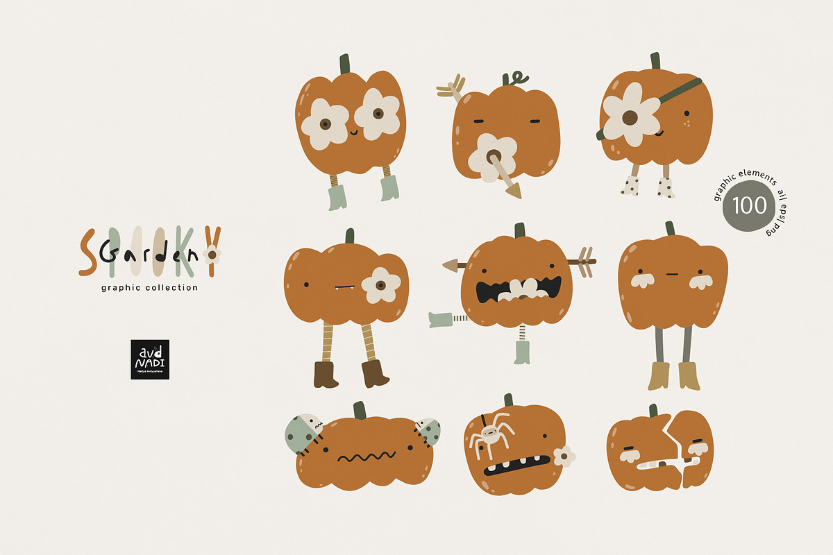 Spooky Garden - Halloween vector, an Illustration by avdnadi (Photo 6 of 11)