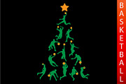 Basketball Christmas Tree SVG DXF, a Decorative Illustration by Kluva's Wavy Silhouettes (Thumbnail 1 of 4)