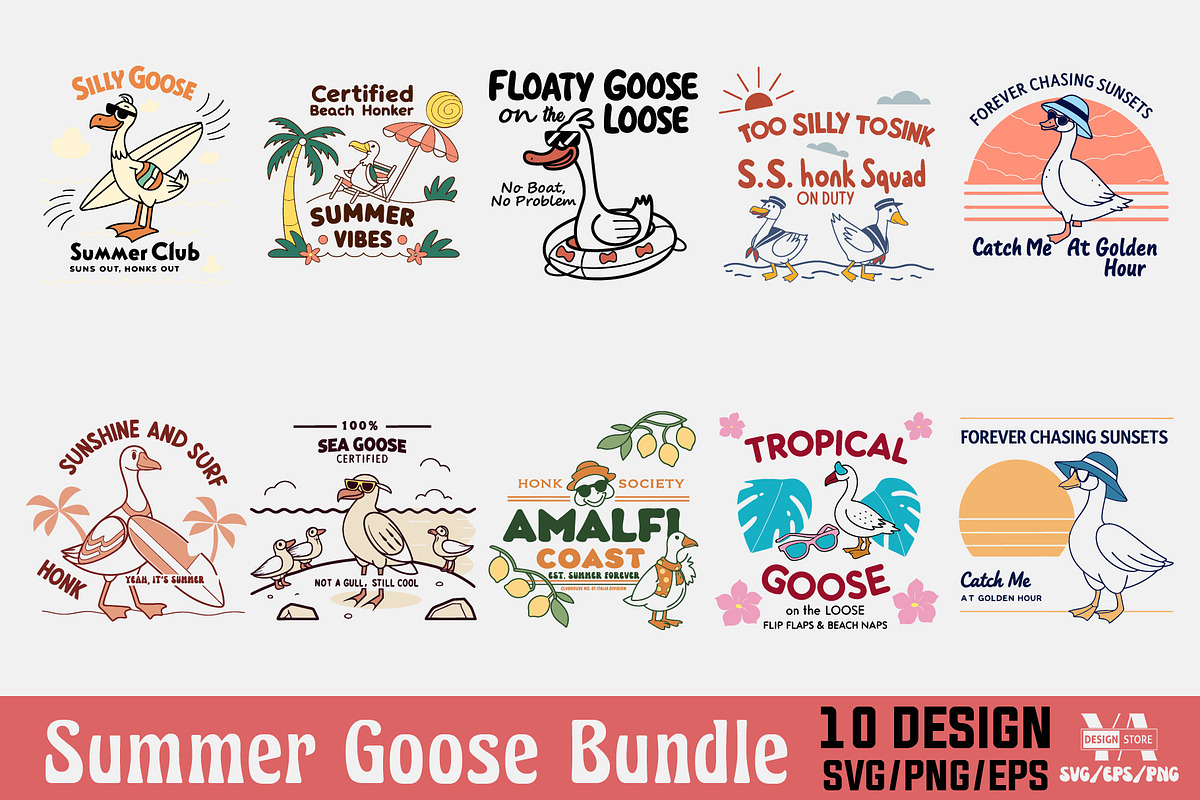 Summer Goose SVG PNG Sublimation Bun, an Illustration by Ya_ Design Store (Photo 12 of 12)