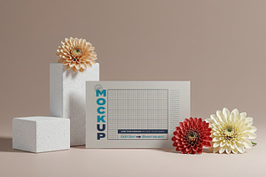 Pages and Cards with Flowers Mockups, a Mockup by Luuqas Design