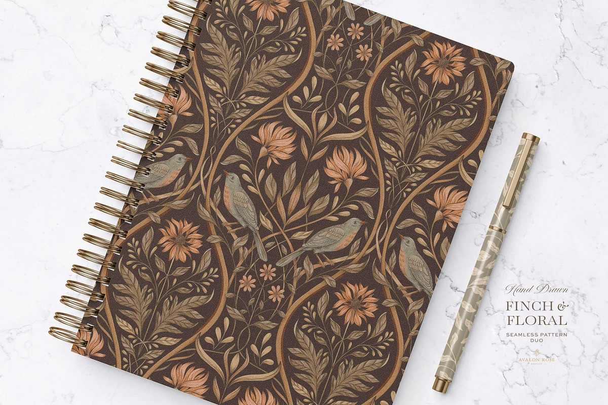 Vintage Bird & Floral Pattern Duo, a Pattern Graphic by Eclectic Anthology (Photo 13 of 13)