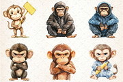 Cute Grumpy Monkey Clipart, an Illustration by Rose Art (Thumbnail 2 of 7)