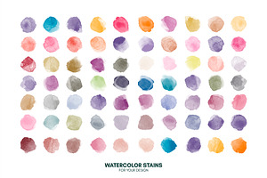 Huge Set Watercolor Vector Stains