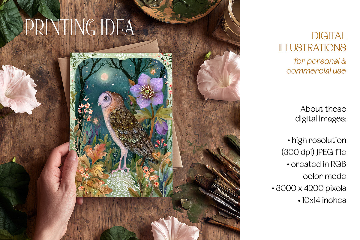 Forest Friends Botanicals Card Set, an Animal Illustration by The Dutch Lady Designs (Photo 6 of 7)