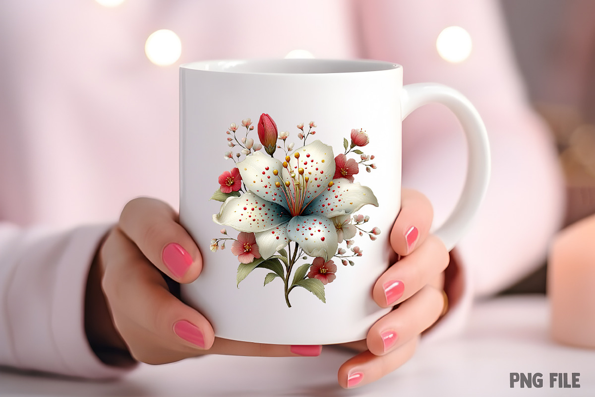 Whimsical Spring Lily Flowers PNG, an Illustration by Craft Nest (Photo 8 of 11)