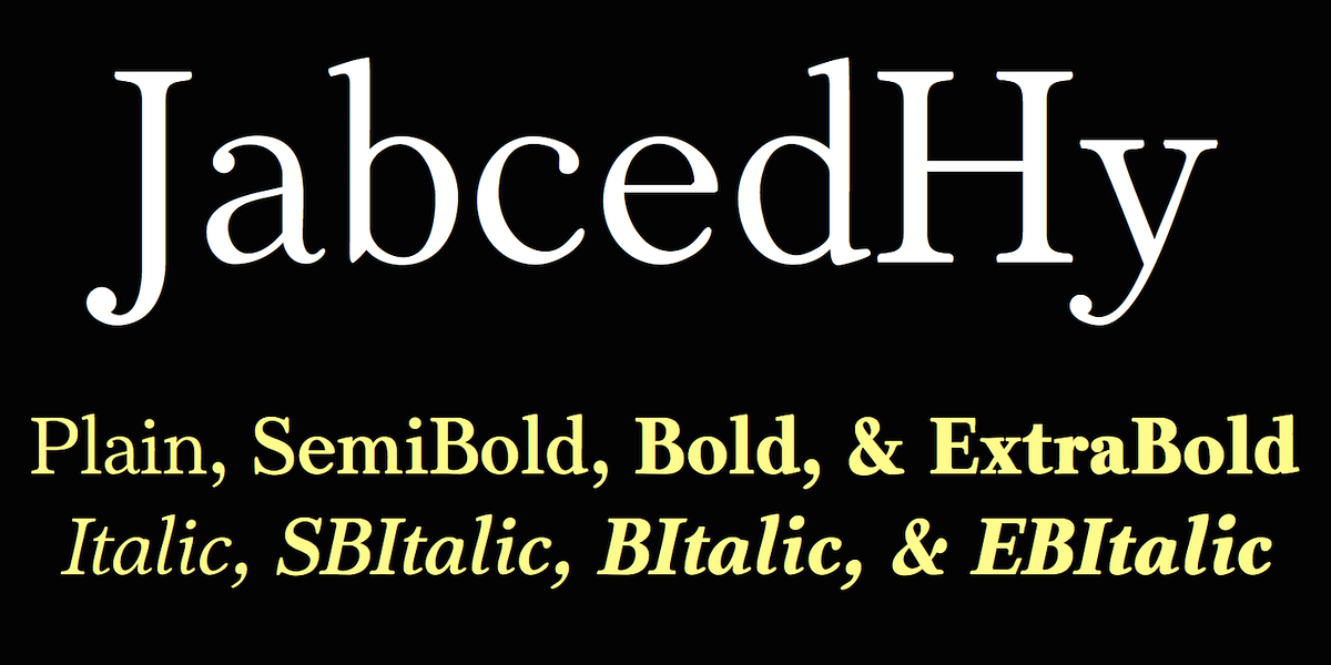 JabcedHy, a Serif Font by Ingrimayne Type (Photo 1 of 10)