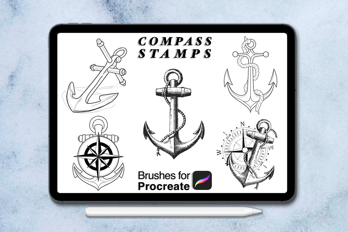 120 compass tattoo-style procreate, a Brush Add-On by Arts For Peace (Photo 8 of 9)