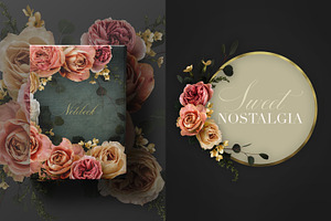 Nostalgia Rose Floral Clip Art