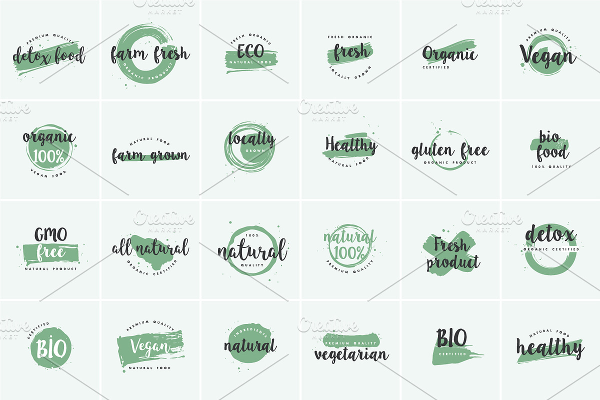 Organic, natural and vegan badges, a Branding & Logo Template by oxygen_8 (Photo 4 of 7)