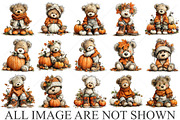 Whimsical Autumn Teddy Bear Clipart, a Seasonal Illustration by Canvas Craft (Thumbnail 4 of 10)