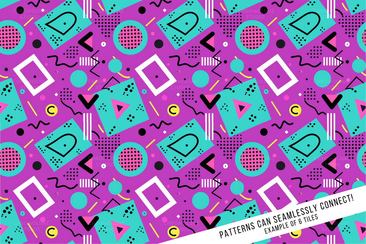90s Party Seamless Digital Paper
