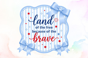 Preppy 4th of July Png, Land of Free