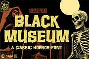 Black Museum - Retro Horror Font, a Sans Serif Font by Remedy667 (Thumbnail 1 of 6)