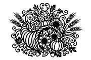 Elegant Floral Pumpkin Cornucopia, an Object Graphic by Gfx_Store (Thumbnail 10 of 16)