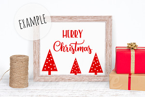 Rustic Christmas Frame Mockup Photo